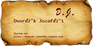 Dvorák Jozafát névjegykártya